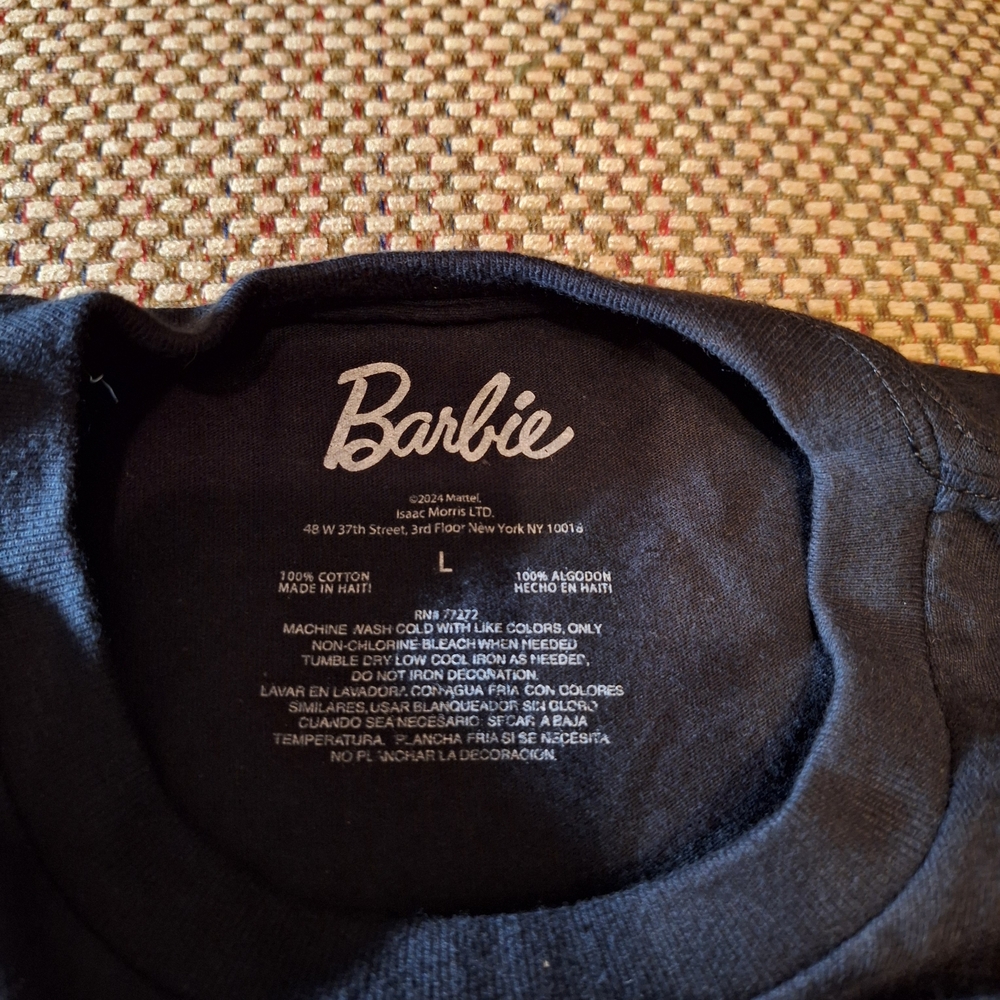 Barbie Women's Black T-Shirt with Pink Logo - Picture 9 of 9
